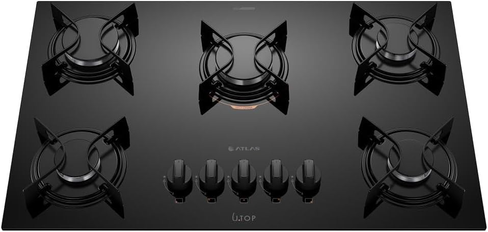 Cooktop Atlas U Top 5 bocas em vidro temperado