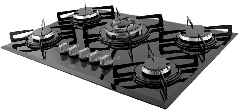 Cooktop Philco Cook Chef 5 bocas em vidro temperado preto