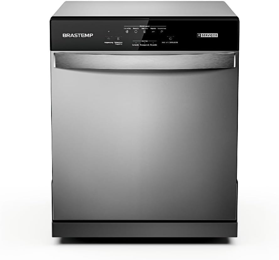 Lava Louças Brastemp BLF08 cinza vista frontal