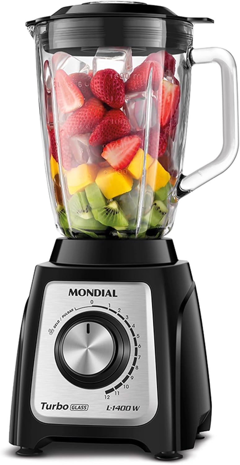 Liquidificador Mondial Turbo Glass 1400W L-1400-GI