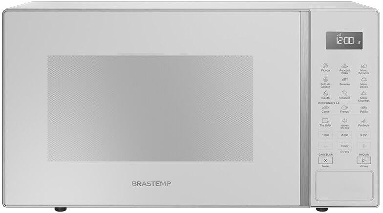 Micro-ondas Brastemp BMS46AB branco com painel integrado