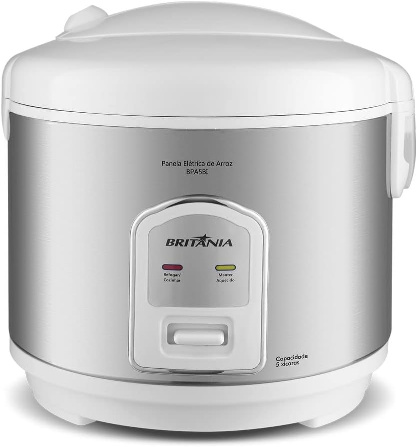 Panela de arroz elétrica Britânia BPA5BI branca e compacta